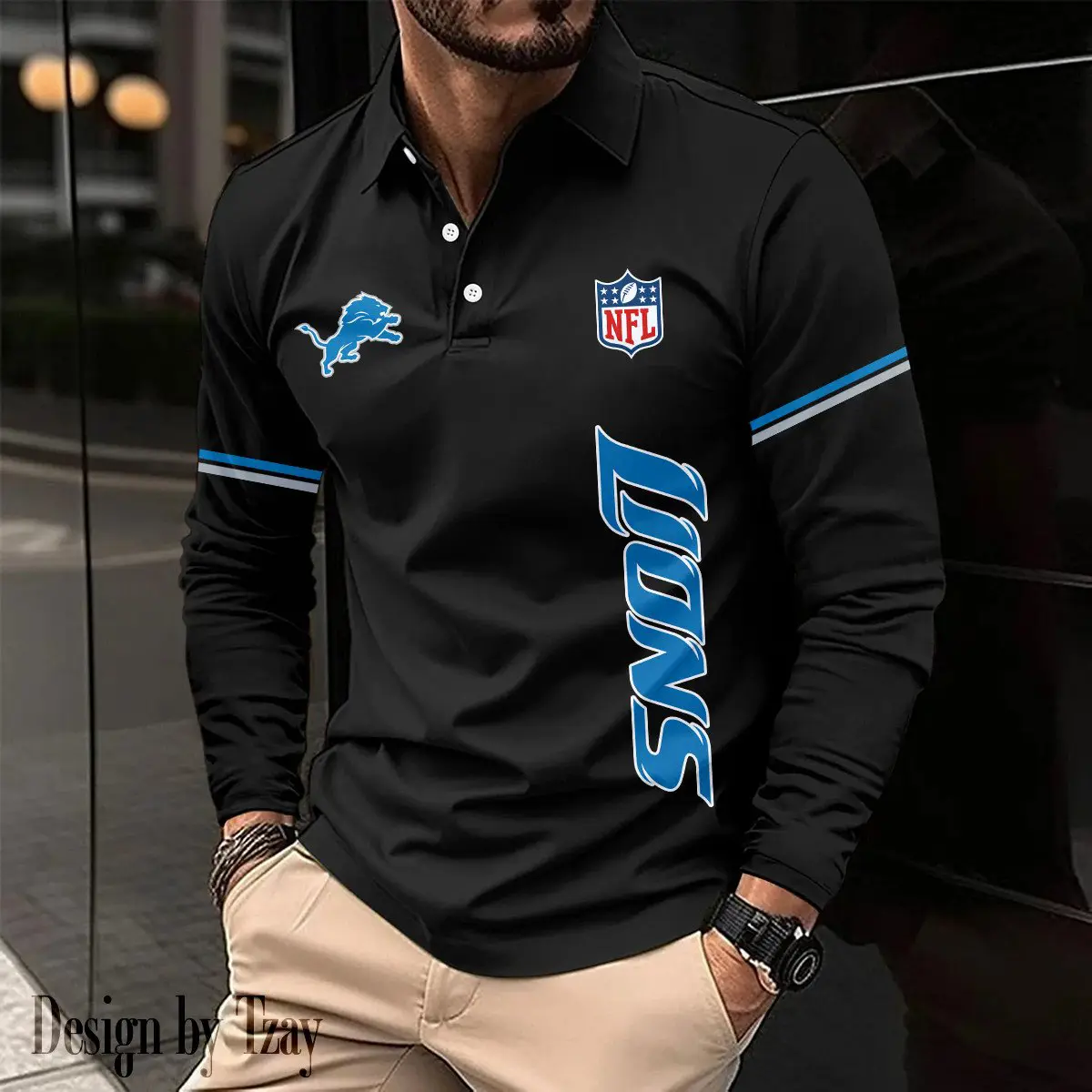 Detroit-Lions-Long-Sleeve-Polo-Shirt Detroit Lions Long Sleeve Polo Shirt