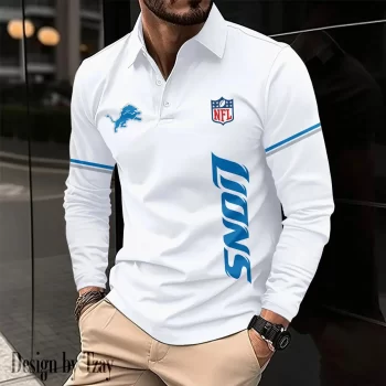 Detroit Lions Long Sleeve Polo Shirt