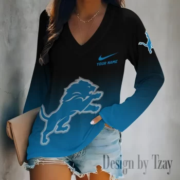 Detroit Lions Women's Long sleeves V-neck T-shirt