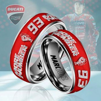 Ducati Lenovo Team x Marc Márquez 2025 World Champion Custom Alloy Ring Laser Engraving Ring RNG1086