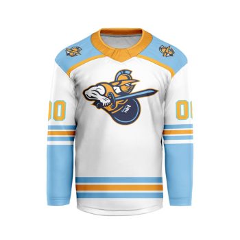 ECHL Atlanta Gladiators Personalized White V-shaped Hockey Jersey