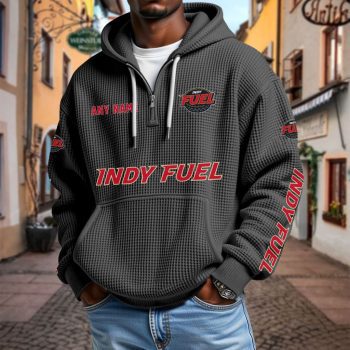 ECHL Indy Fuel Personalized Name Waffle Quarter Zip Hoodie Design