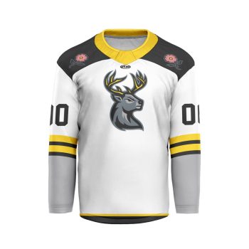 ECHL Iowa Heartlanders Personalized White V-shaped Hockey Jersey