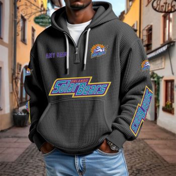 ECHL Orlando Solar Bears Personalized Name Waffle Quarter Zip Hoodie Design
