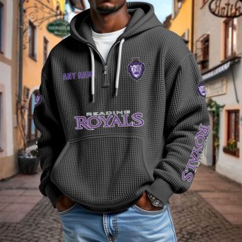 ECHL Reading Royals Personalized Name Waffle Quarter Zip Hoodie Design
