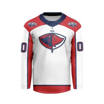 ECHL South Carolina Stingrays Personalized White V-shaped Hockey Jersey