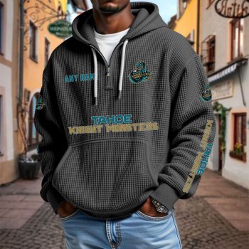 ECHL Tahoe Knight Monsters Personalized Name Waffle Quarter Zip Hoodie Design