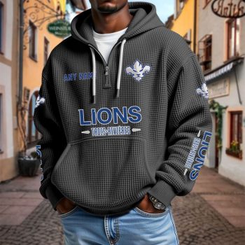 ECHL Trois-Rivières Lions Personalized Name Waffle Quarter Zip Hoodie Design