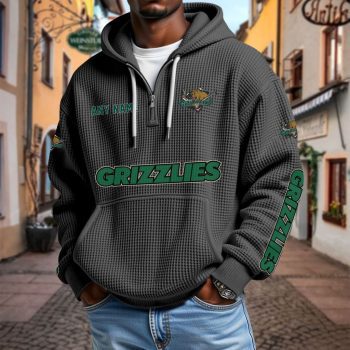 ECHL Utah Grizzlies Personalized Name Waffle Quarter Zip Hoodie Design