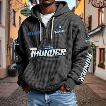 ECHL Wichita Thunder Personalized Name Waffle Quarter Zip Hoodie Design