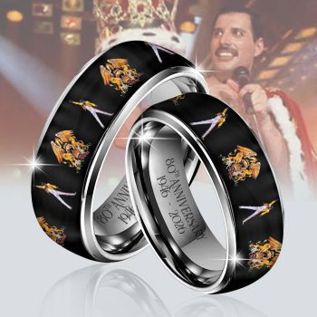 Freddie Mercury 80th Anniversary Custom Alloy Ring Laser Engraving Ring RNG1007