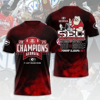 Georgia Bulldogs Football 2025 SEC Champions Unisex Performance T-Shirt CLO1009