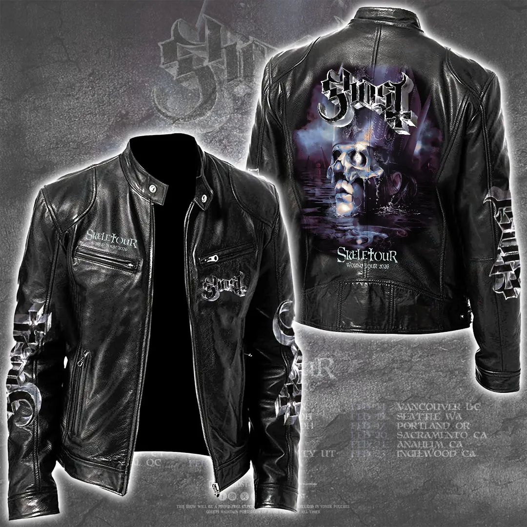 Stand-up Collar Leather Jacket