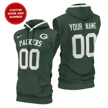 Green Bay Packers Custom Name/Number Sleeveless Hoodies Player Hoodie