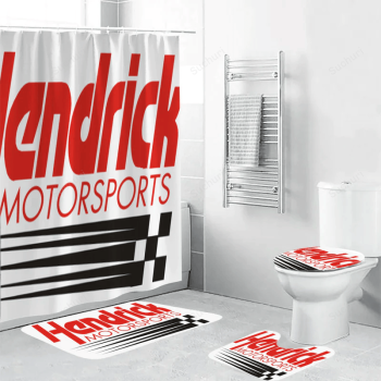 Hendrick Motorsports Logo1 Waterproof Shower Curtain Non-Slip Toilet Lid Cover Bath Mat Bathroom Set BRS2494