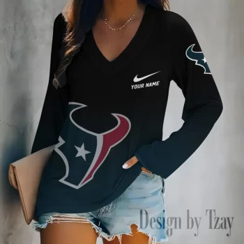 Houston Texans Women's Long sleeves V-neck T-shirt