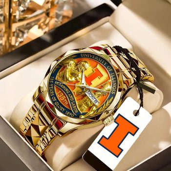 Illinois Fighting Illini Football Alloy Luxury Quartz Watch GNW1251