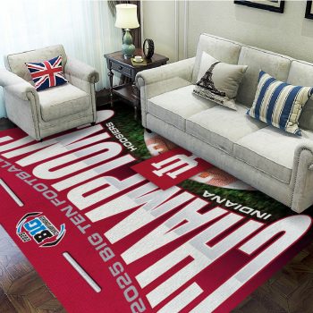 Indiana Hoosiers Football 2025 Big Ten Champions Rectangular Rug CLO1041