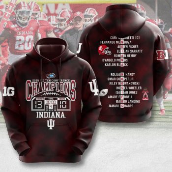 Indiana Hoosiers Football 2025 Big Ten Champions Unisex Performance Hoodie GCL1105