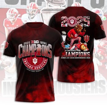 Indiana Hoosiers Football 2025 Big Ten Champions Unisex Performance T-Shirt CLO1002