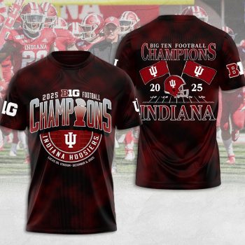 Indiana Hoosiers Football 2025 Big Ten Champions Unisex Performance T-Shirt CLO1013