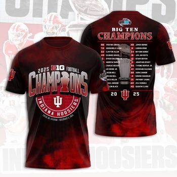 Indiana Hoosiers Football 2025 Big Ten Champions Unisex Performance Tee GCL1002