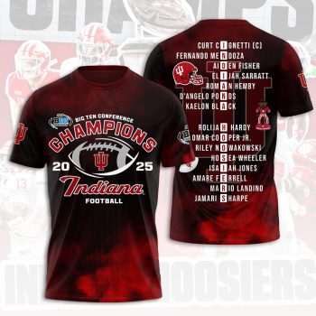 Indiana Hoosiers Football 2025 Big Ten Champions Unisex Performance Tee GCL1004