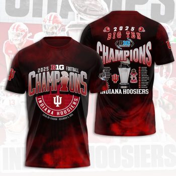 Indiana Hoosiers Football 2025 Big Ten Champions Unisex Performance Tee GCL1007