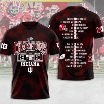 Indiana Hoosiers Football 2025 Big Ten Champions Unisex Performance Tee GCL1039