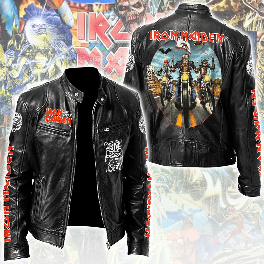 Stand-up Collar Leather Jacket