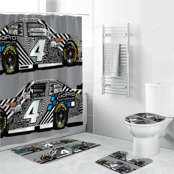 JD Motorsport W Gary Keller Car10 Waterproof Shower Curtain Non-Slip Toilet Lid Cover Bath Mat Bathroom Set BRS2497