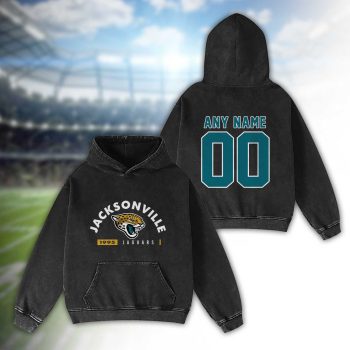 Jacksonville Jaguars Established 2D Personalized Name/Number Washed Hoodie Vintage Hoodie