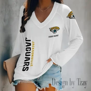 Jacksonville Jaguars Women's Long sleeves V-neck T-shirt