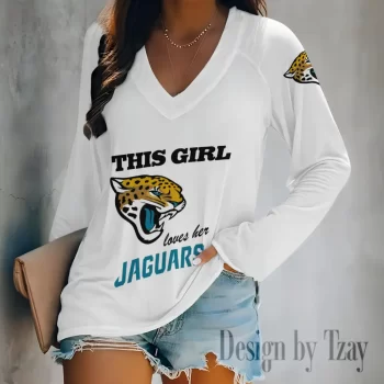 Jacksonville Jaguars Women's Long sleeves V-neck T-shirt