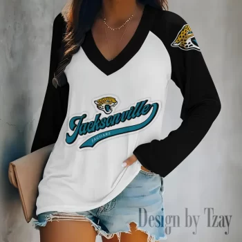 Jacksonville Jaguars Women's Long sleeves V-neck T-shirt