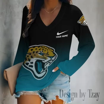 Jacksonville Jaguars Women's Long sleeves V-neck T-shirt