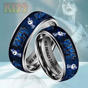 KISS x Ace Frehley Custom Alloy Ring Laser Engraving Ring RNG1065