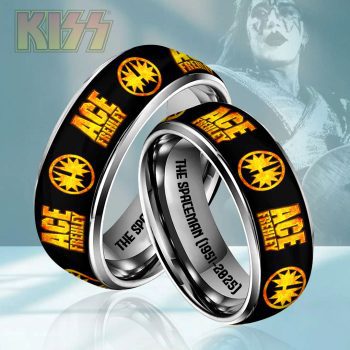 KISS x Ace Frehley Custom Alloy Ring Laser Engraving Ring RNG1068