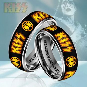 KISS x Ace Frehley Custom Alloy Ring Laser Engraving Ring RNG1069
