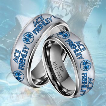 KISS x Ace Frehley Custom Alloy Ring Laser Engraving Ring RNG1073