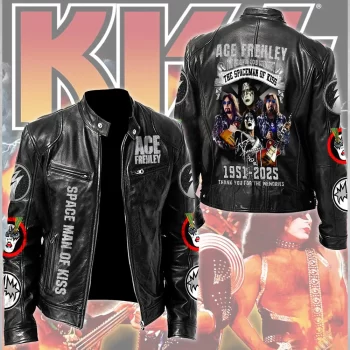 KISS x Ace Frehley Motorcycle Leather Jacket