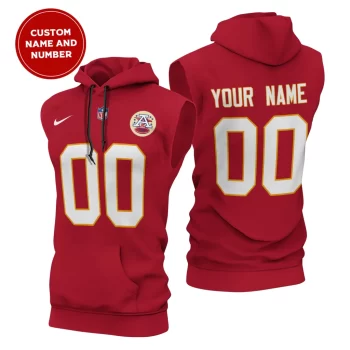 Kansas City Chiefs Custom Name/Number Sleeveless Hoodies Player Hoodie