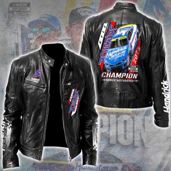 Kyle Larson 2025 NASCAR Cup Series Champion Motorcycle Leather Jacket