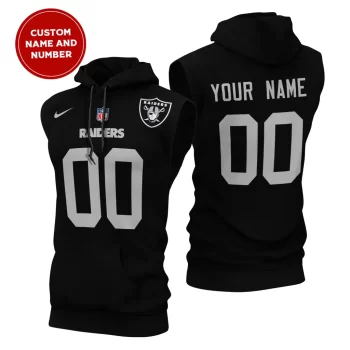Las Vegas Raiders Custom Name/Number Sleeveless Hoodies Player Hoodie
