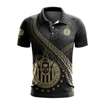 Liga MX Chivas Guadalajara Special Black And Gold Design Polo Shirt