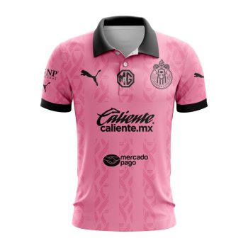 Liga MX Chivas Guadalajara Special Home In Pink Kits Design Polo Shirt
