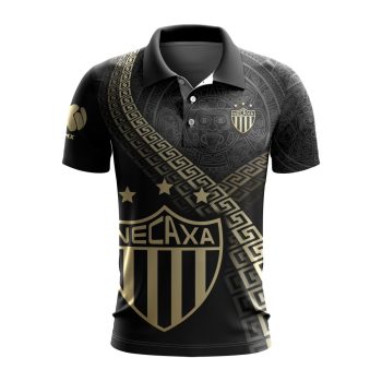 Liga MX Club Necaxa Special Black And Gold Design Polo Shirt
