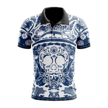 Liga MX Club Puebla Special Dia De Muertos Design Polo Shirt