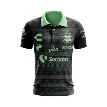 Liga MX Club Santos Laguna 2023-2024 Away Aztec Design Polo Shirt