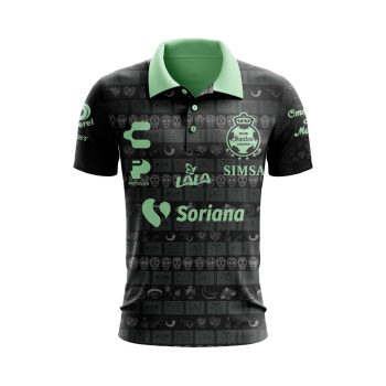 Liga MX Club Santos Laguna 2023 2024 Away Dia De Muertos Design Polo Shirt